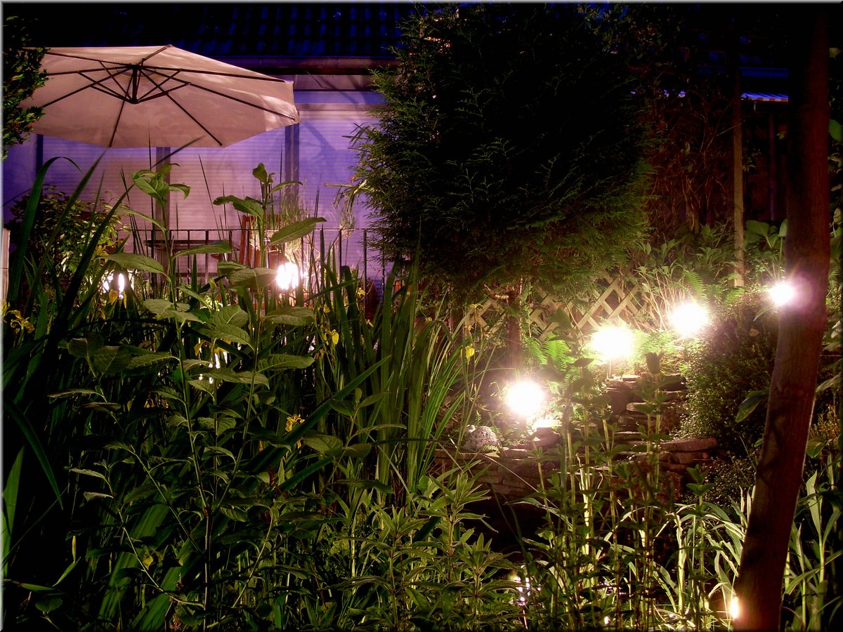 aLuckyGuy Unser Garten bei Nacht