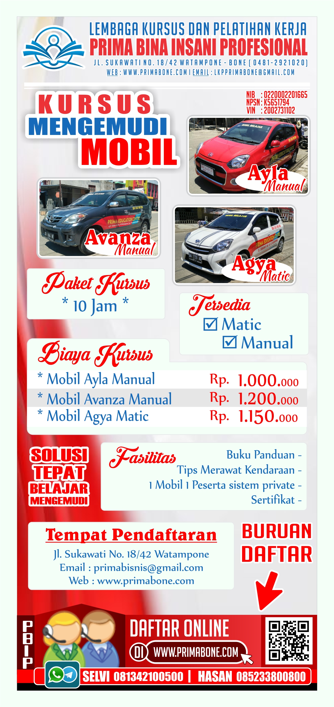 BROSUR KURSUS MENGEMUDI PBIP UPDATE DESEMBER 2020 LKP