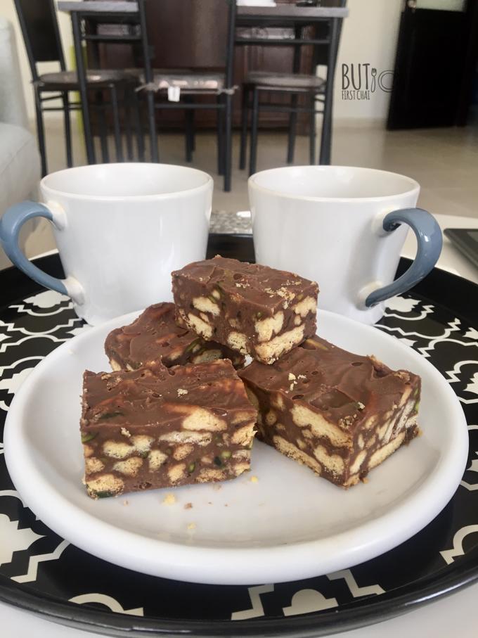 Chocolate Lazy Cake with Tahini and Pistachio