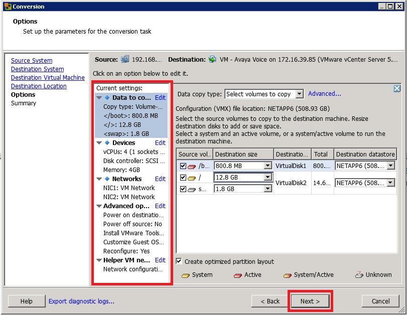 Convert Linux physical machine to VMware ESXi IT Bolt