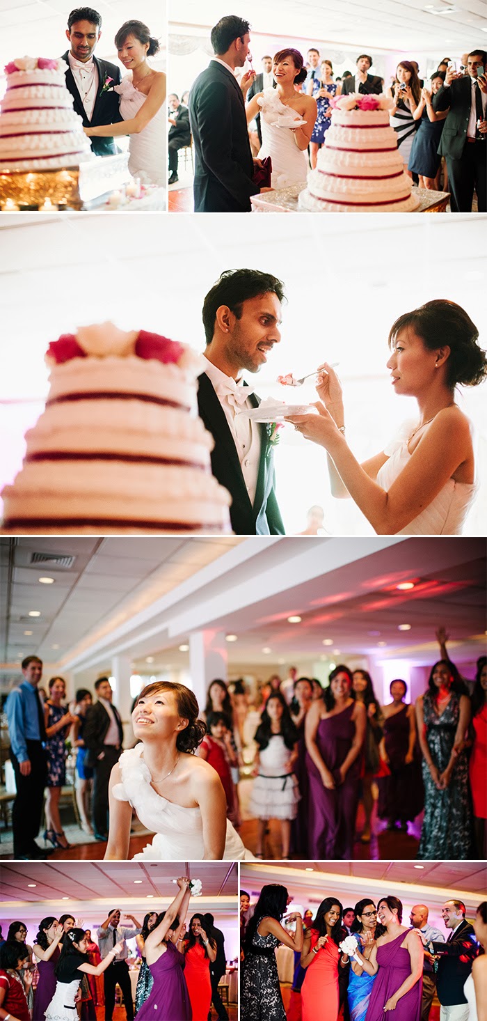 New York Long Island wedding photography Swan Club cake cutting bouquet toss