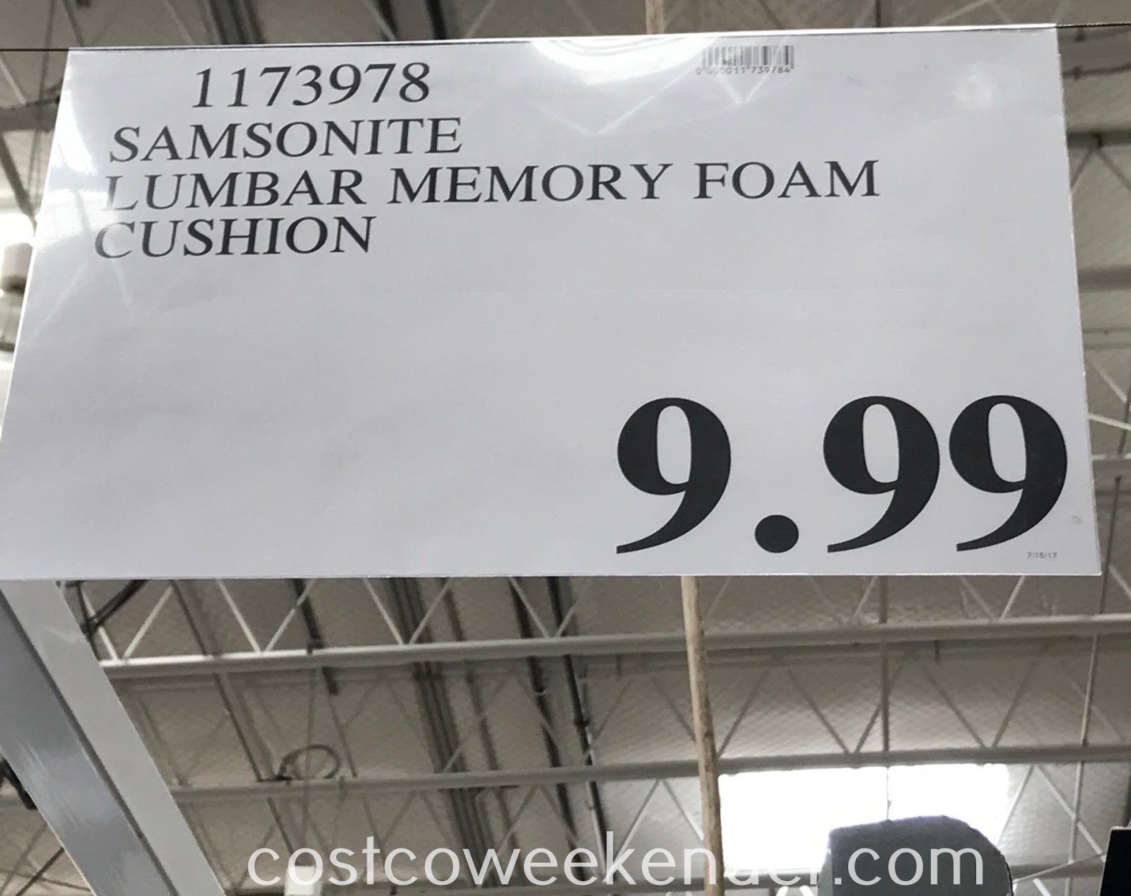 Samsonite Memory Foam Lumbar Support Cushion Costco Weekender