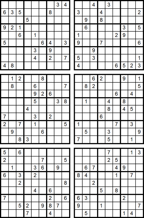 Sudoku para imprimir en PDF 2023