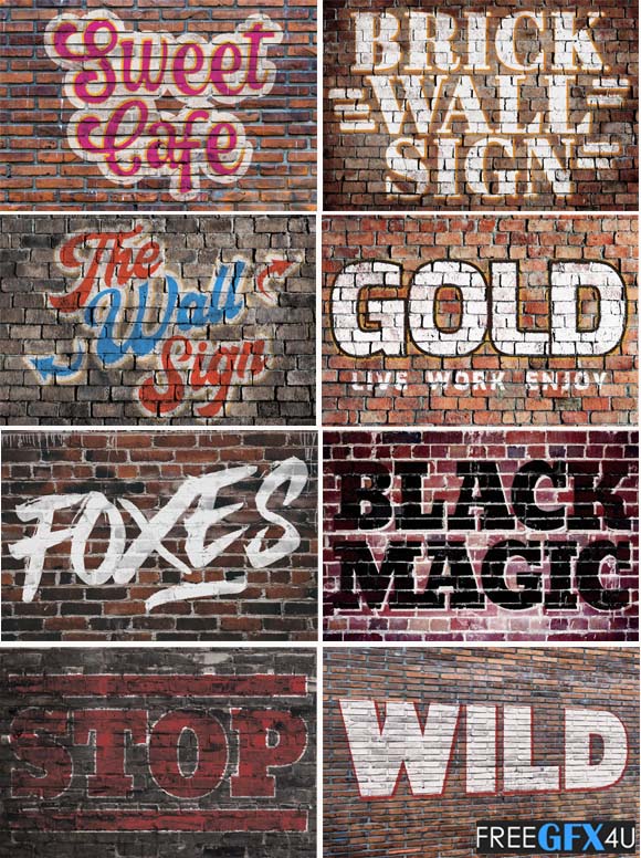 Realistic Brick Wall Signs PSD wallpaper Free Download Realistic Brick Wall Signs PSD wallpaper