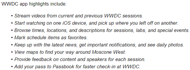 WWDC App v2.0 2014 Features