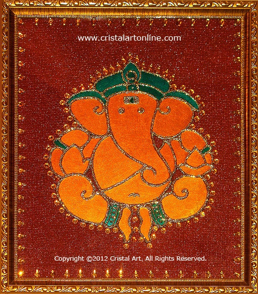 Cristal Art Blog Ganesha Design 4 Glass Painting by CristalArt