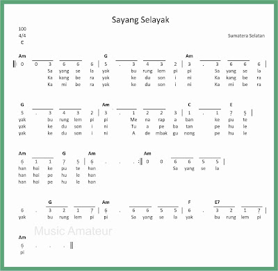 Not Angka Sayang Selayak Seputar Musik Not Angka Sayang Selayak Seputar Musik