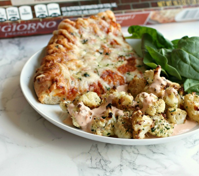 Hungry Couple Roasted Cauliflower with Tomato Greek Yogurt Tahini Sauce