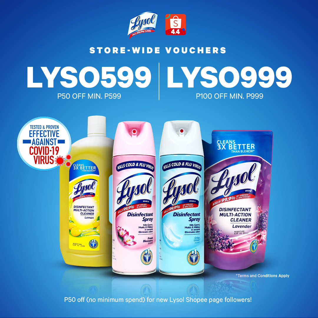Lysol disinfectants and multiaction cleaners at special discounted