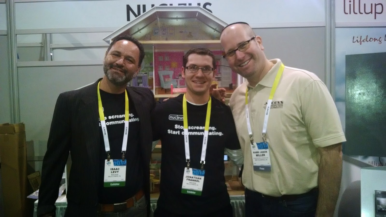 Rabbi Jason Miller with Isaac Levy and Rabbi Jonathan Frankel of Nucleus at CES 2015