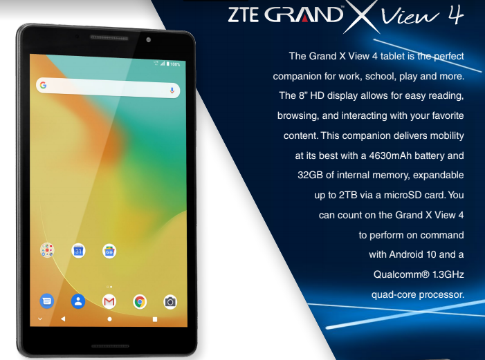 ZTE lets out the Grand X View 4 tablet for Freedom Mobile