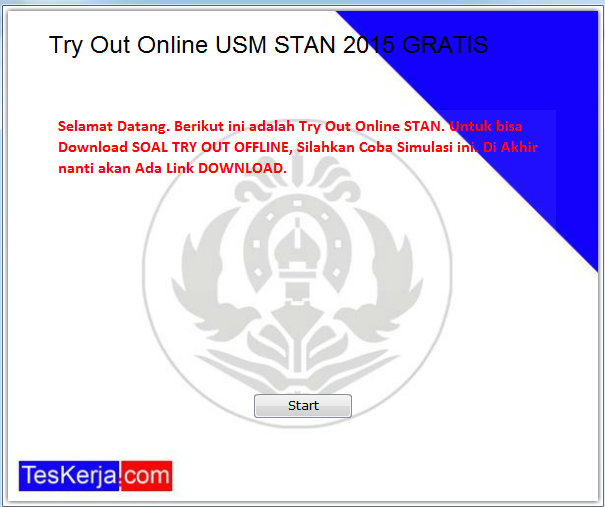 Try Out Online USM STAN 2015 GRATIS