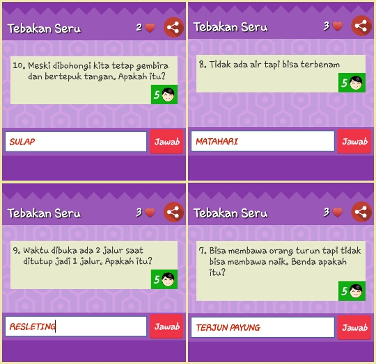 Kunci Jawaban Tebakan Seru Level 20 Terbaru Serbagratis95