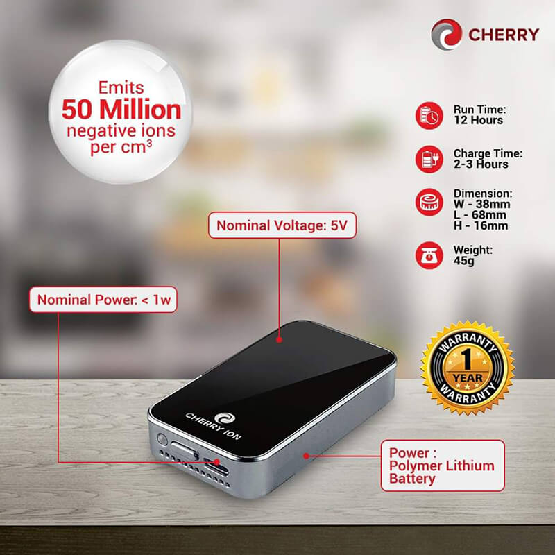 Cherry Ion Air Personal Purifier specs Cherry Ion Air Personal Purifier specs