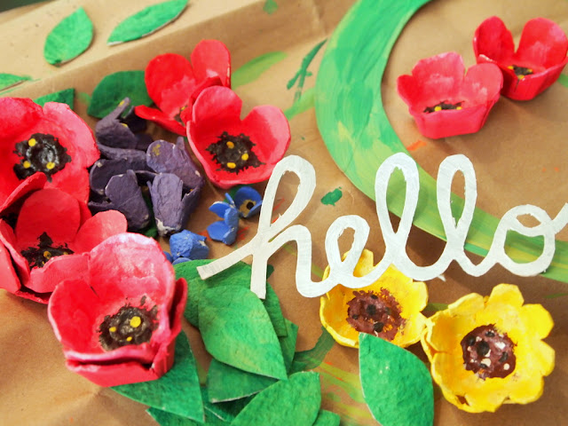 Recycled Egg Carton Craft Wreath Springtime Beautiful Paper Peonies