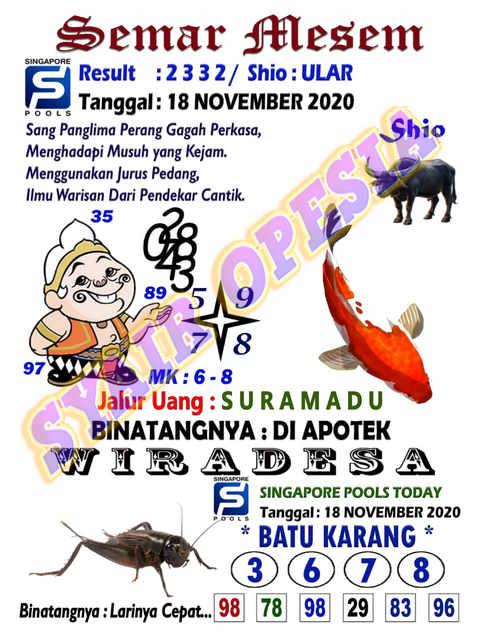 Semar Mesem Sgp 19 November 2020
