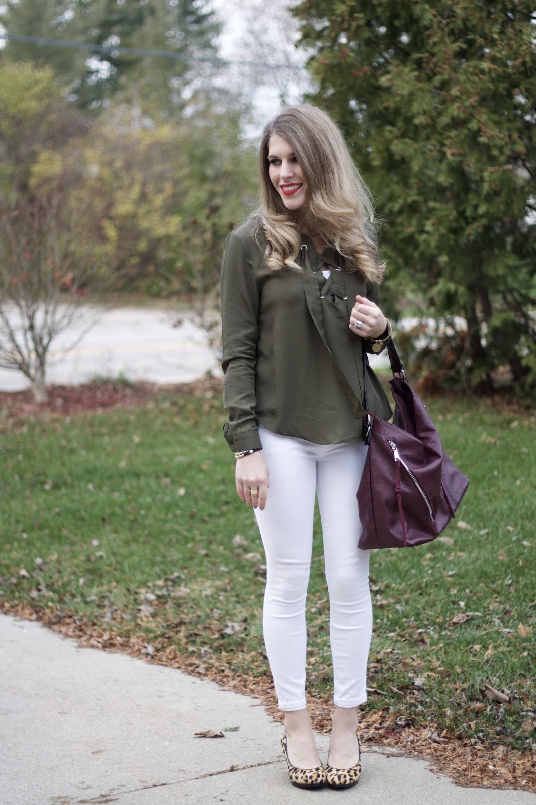 Olive Lace-up Top - I do