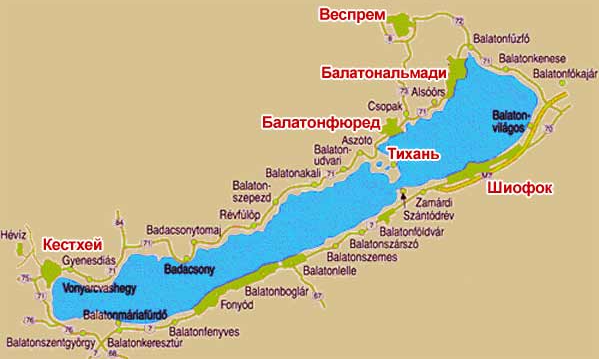 Озеро балатон на карте