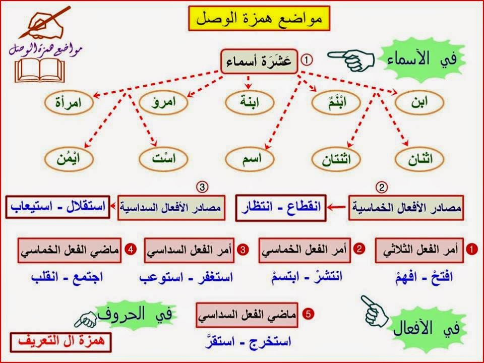 همزة الوصل و همزة القطع وأل التعريف القمرية والشمسية