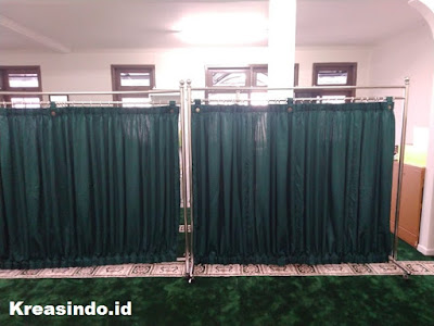 Pemabatas Shaf Sholat Stainless pesanan PT Asuransi Askrida Syariah di Cempaka Mas Jakarta Pemabatas Shaf Sholat Stainless pesanan PT Asuransi Askrida Syariah di Cempaka Mas Jakarta