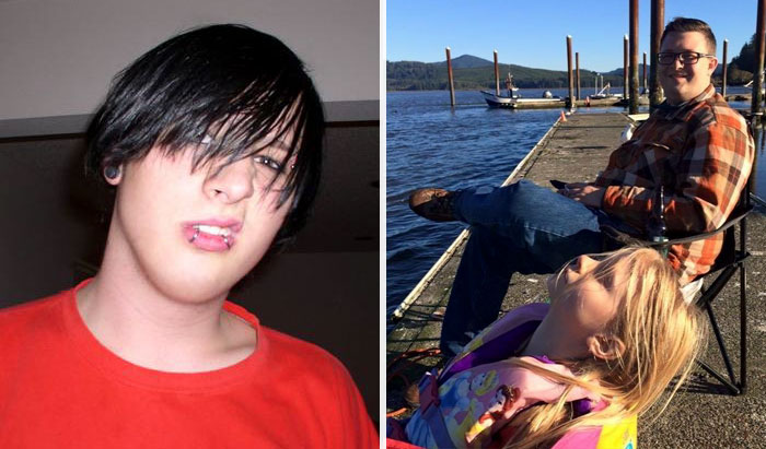 #10 Before - Year 2005, My 18 Year Old Emo Self. After - Year 2015, I Am A Loving Father And Husband. What A Difference 10 Years Can Make - 10 Before & After Pics Of Rebellious Teenagers #10 Before - Year 2005, My 18 Year Old Emo Self. After - Year 2015, I Am A Loving Father And Husband. What A Difference 10 Years Can Make - 10 Before & After Pics Of Rebellious Teenagers