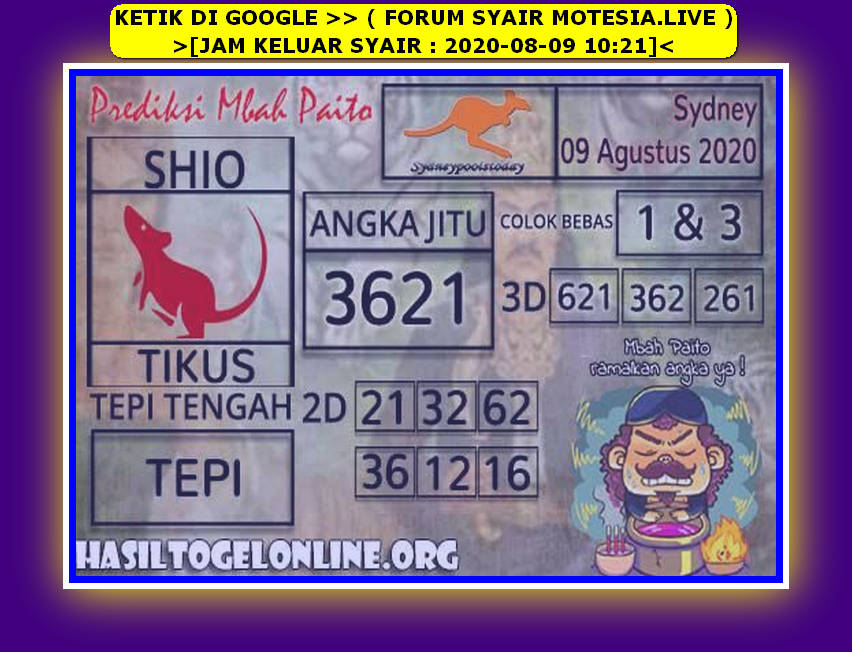 Forum Syair Motesia Hk 9 Agustus 2020 Kode Syair Hari Ini