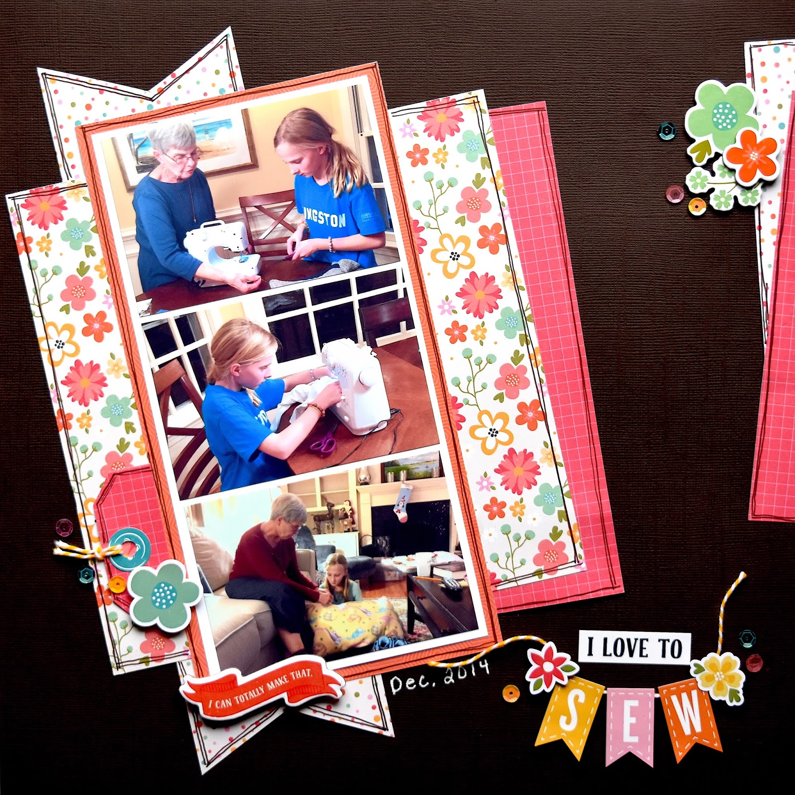 Ashley's Scrapbooking I Love to Sew The ScrapRoom Kit Club