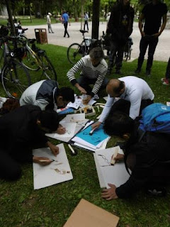 Calligraphie au parc de la Pépinière, malooka