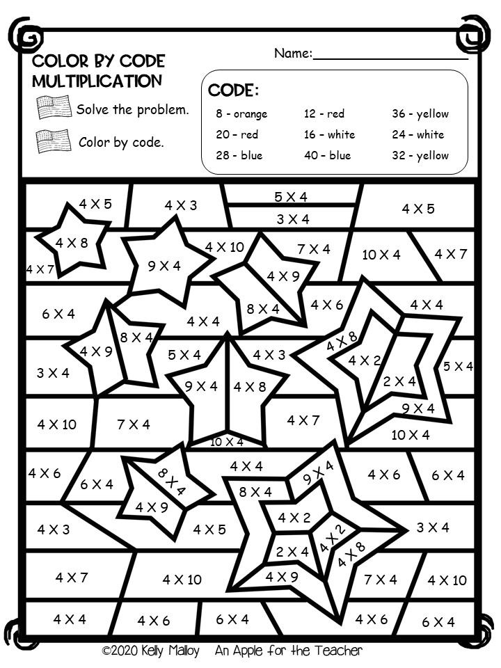 An Apple For The Teacher: Presidents' Day Color By Number