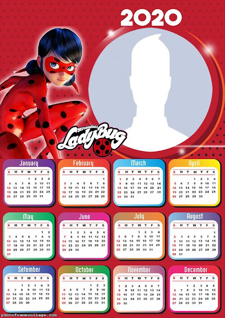 Ladybug: Free Printable 2020 Calendar. Ladybug: Free Printable 2020 Calendar.