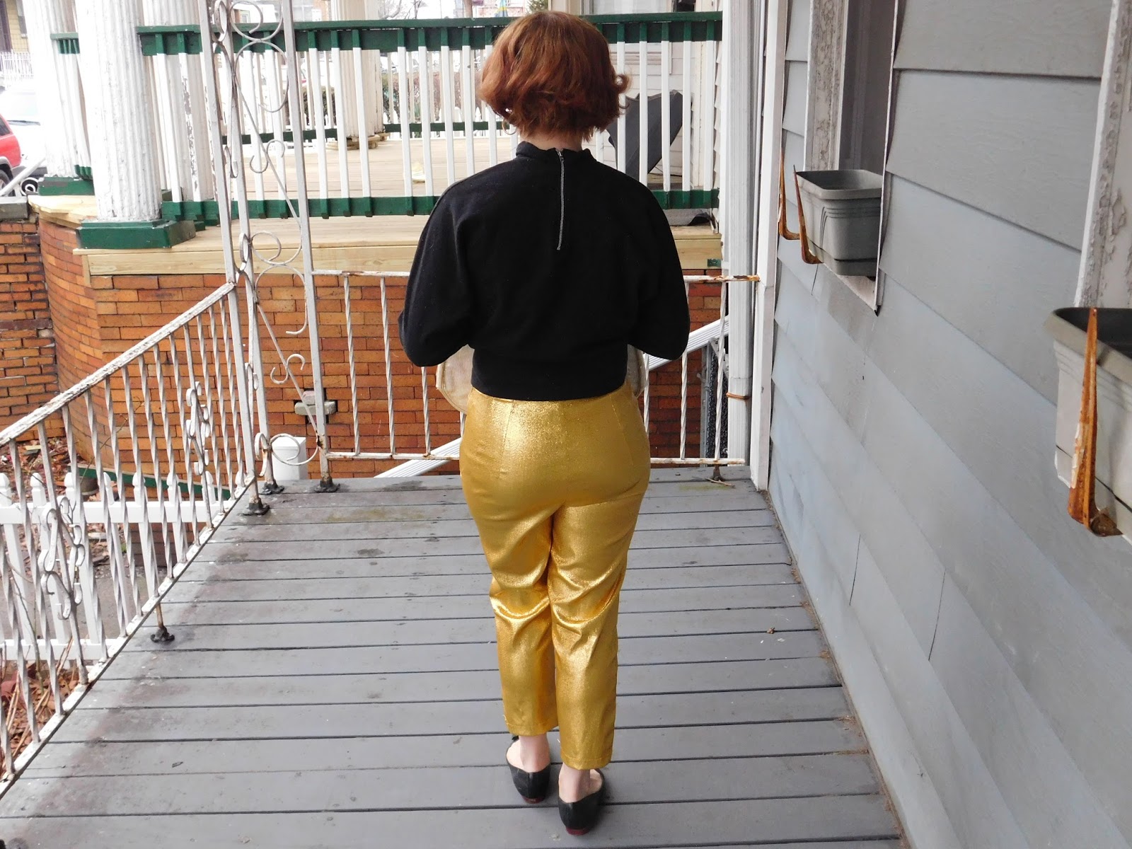 Piplotex 1950s Cigarette Green High Waisted Pants