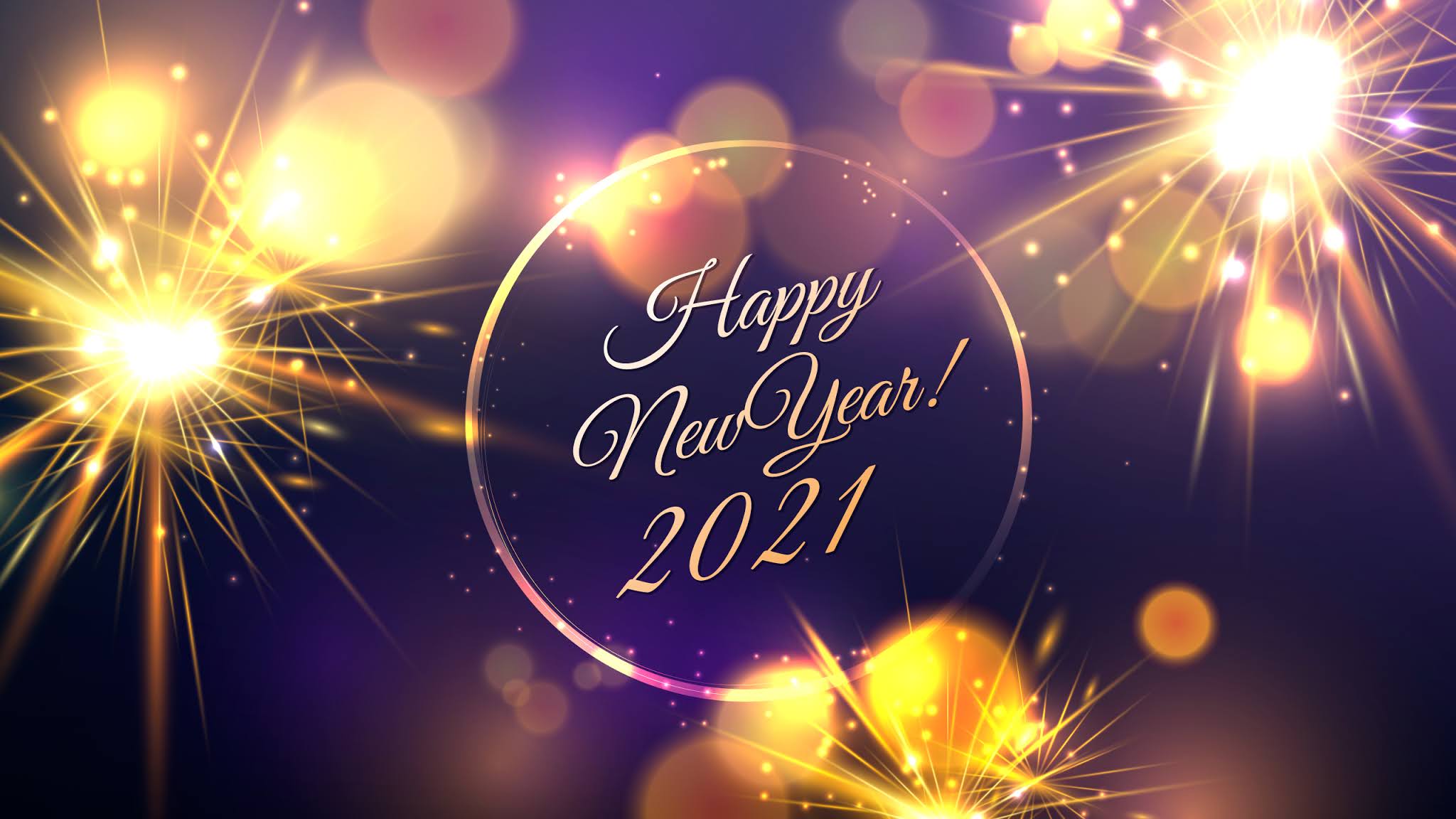 Happy New Year 2021 Fireworks Background XFXWallpapers