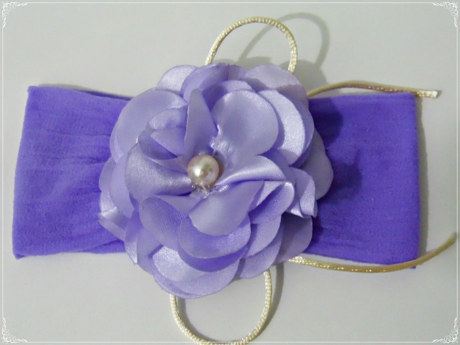 KD NENÊM Flores em Tiara de Meia de Seda