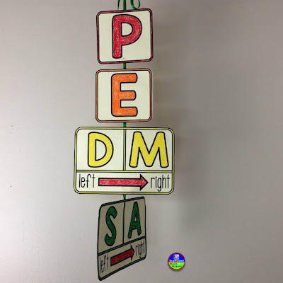 free PEMDAS mobile math word wall