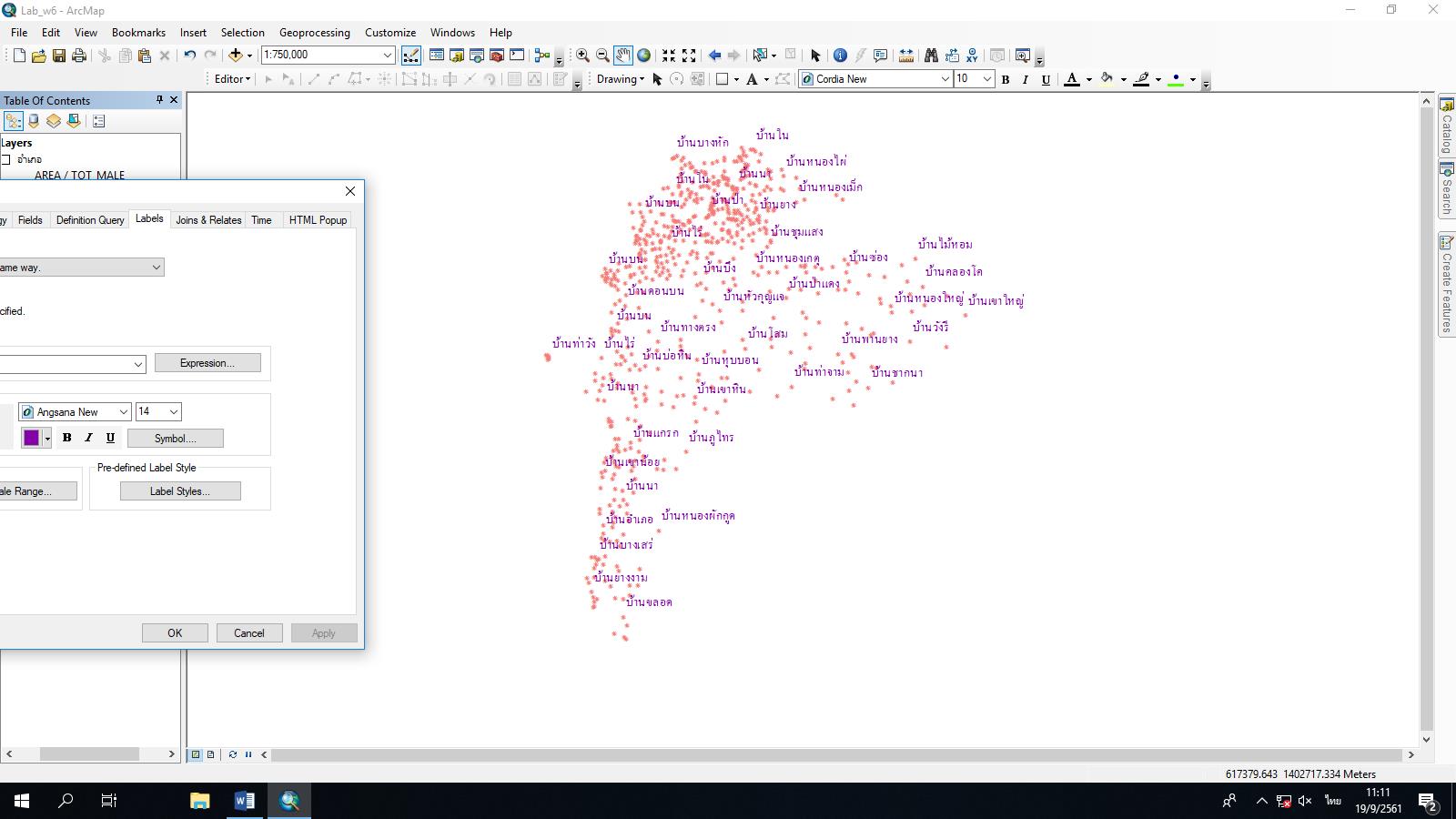 การสร้าง Label และ Annotation ในโปรแกรม Arcmap