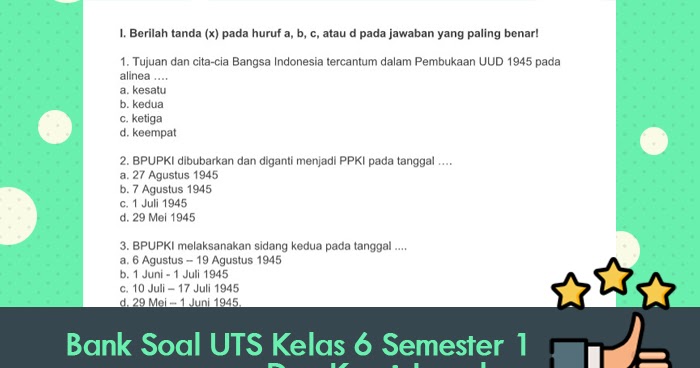 Bank Soal UTS Kelas 6 Semester 1 Dan Kunci Jawaban Biologizone Bank Soal UTS Kelas 6 Semester 1 Dan Kunci Jawaban Biologizone