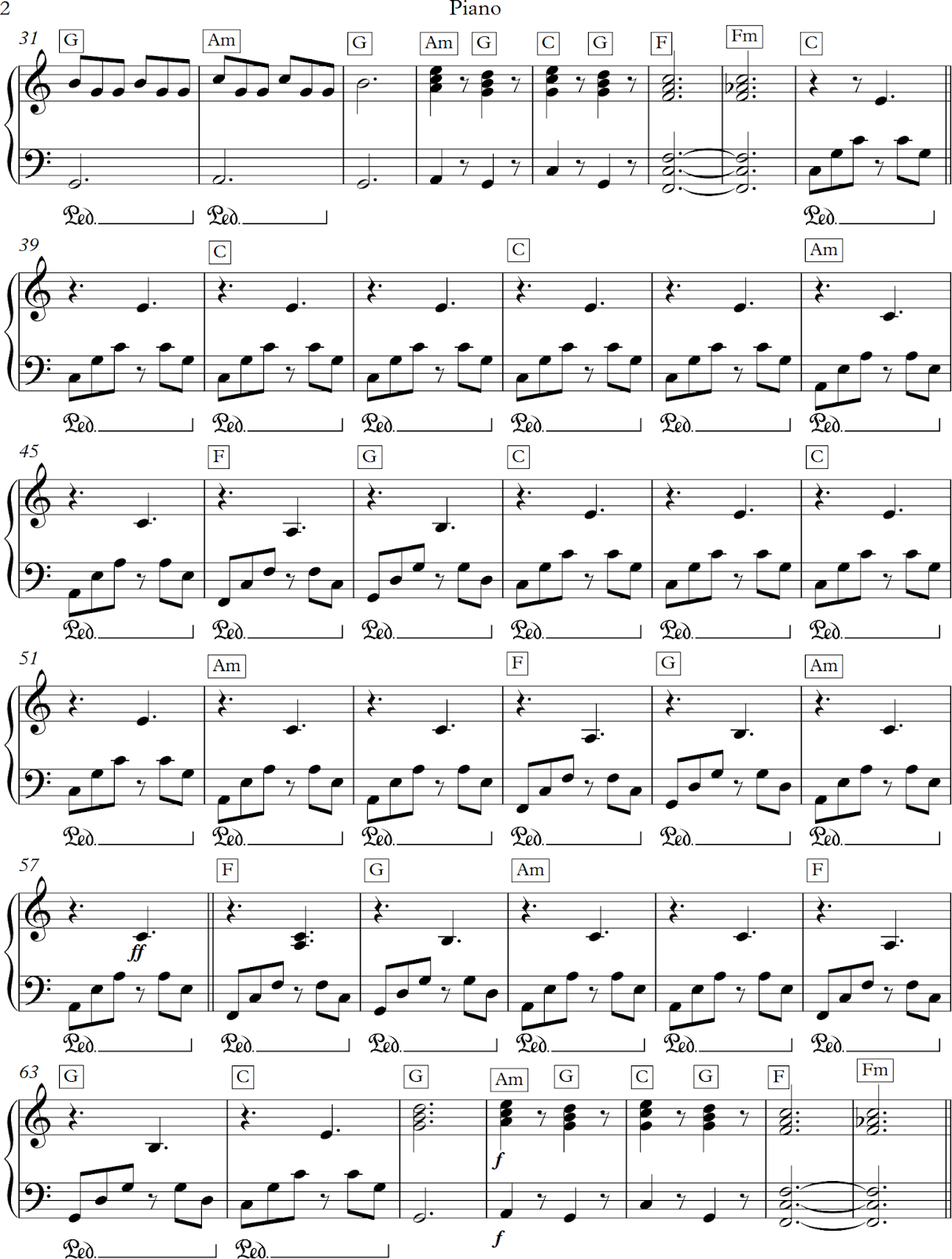 You Are The Reason Piano Iringan