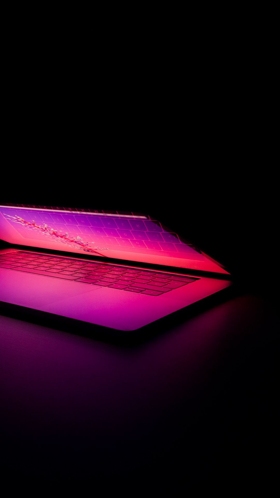 Laptop, Keyboard, Glow, Dark