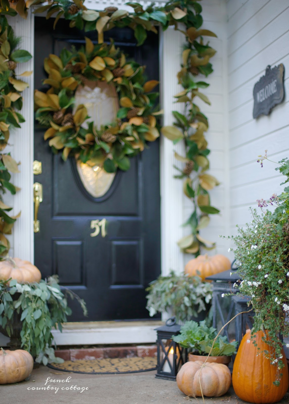 Simple elegant autumn on the front porch with Balsam Hill FRENCH