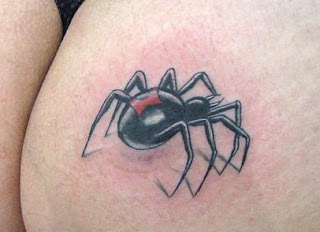 Black Widow Spider Tattoo on Butt
