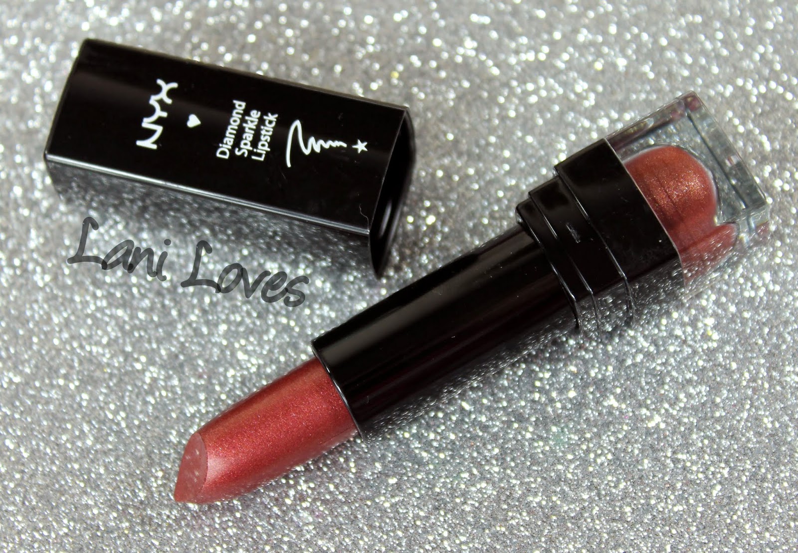 NYX Diamond Sparkle Lipstick - Sparkling Rust Swatches & Review