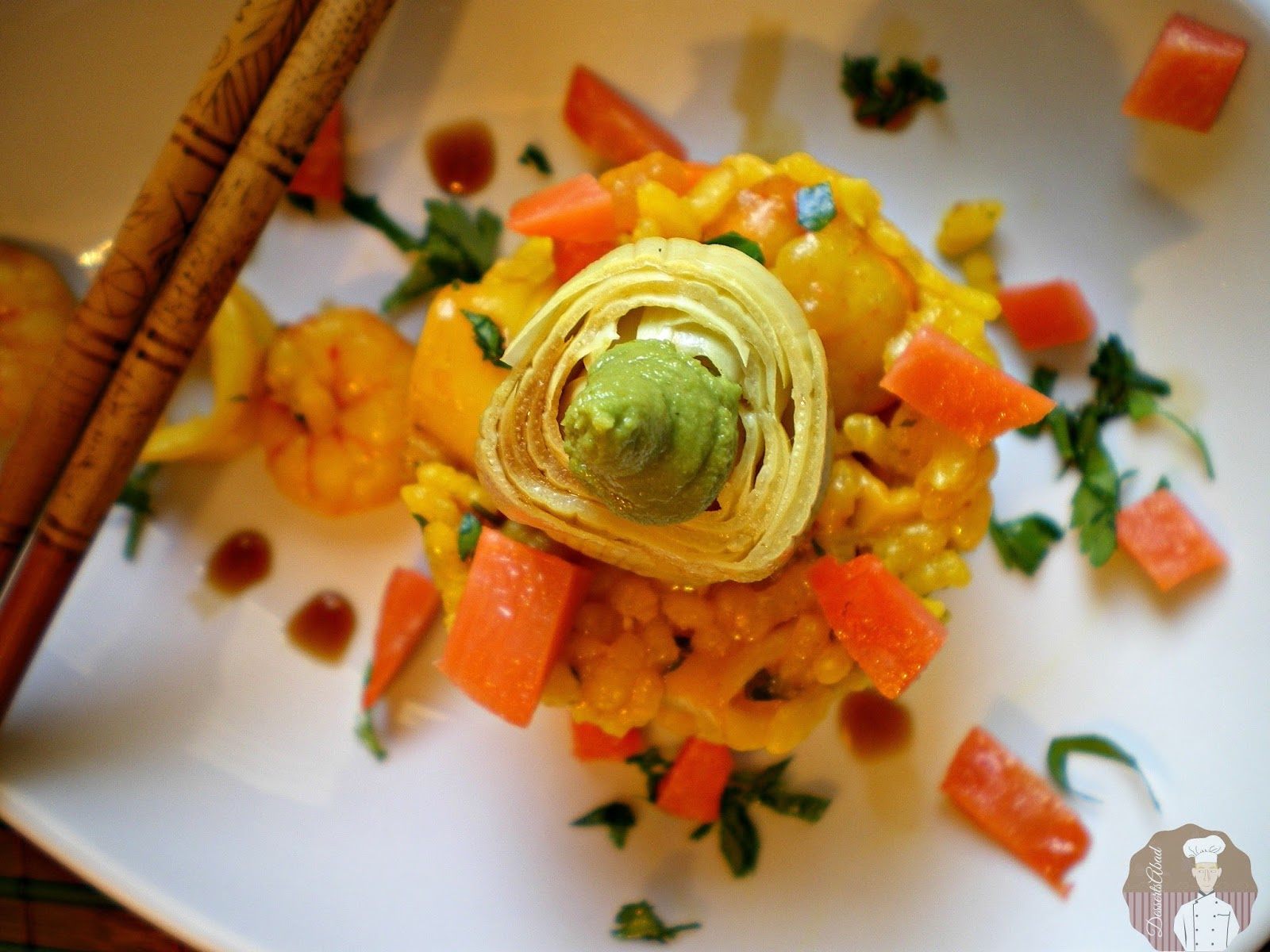 Arroz con calamares y gambas al punto de wasabi DessertsAbad