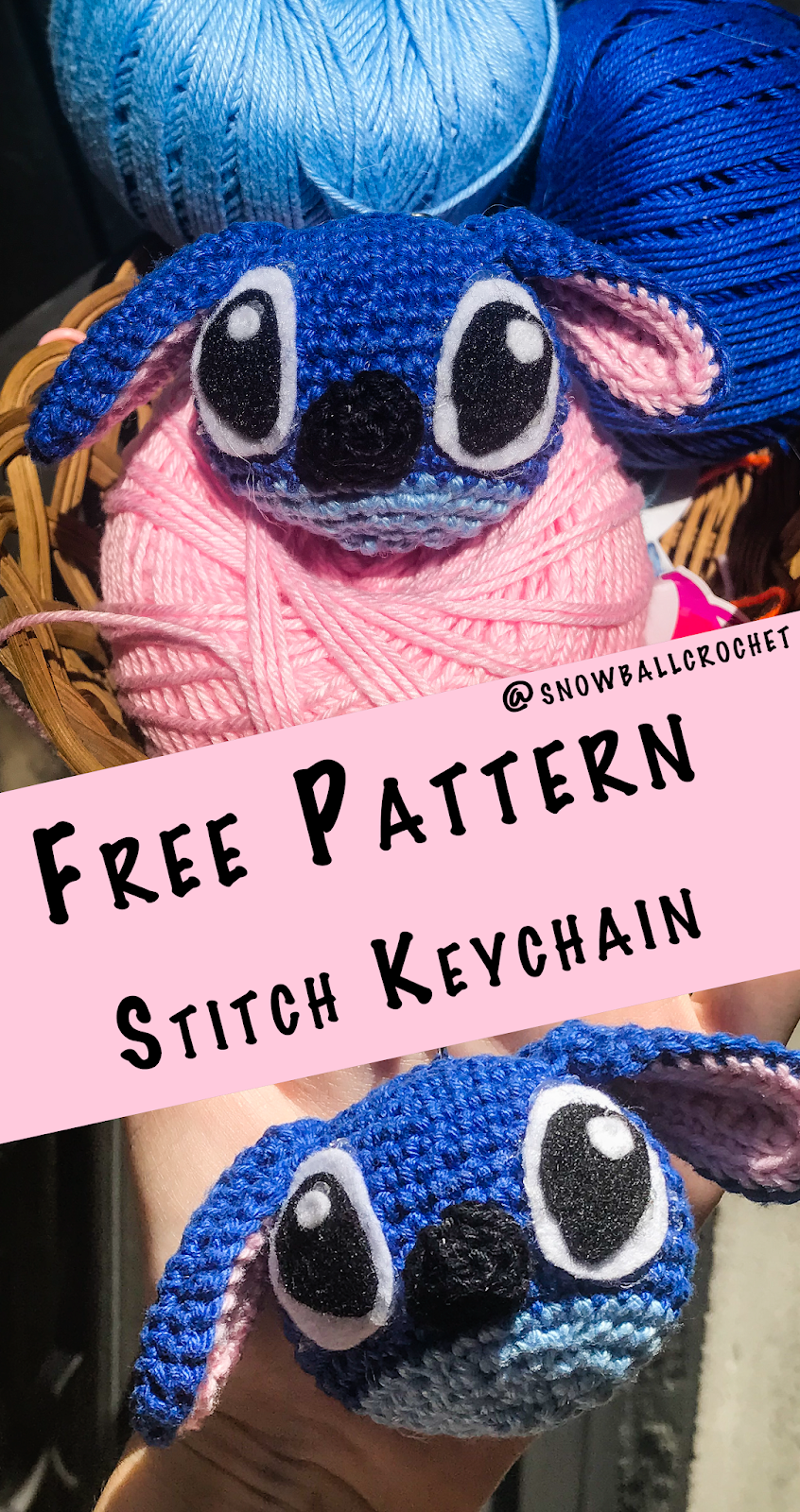 Stitch Keychain Pattern FREE Snowball Crochet