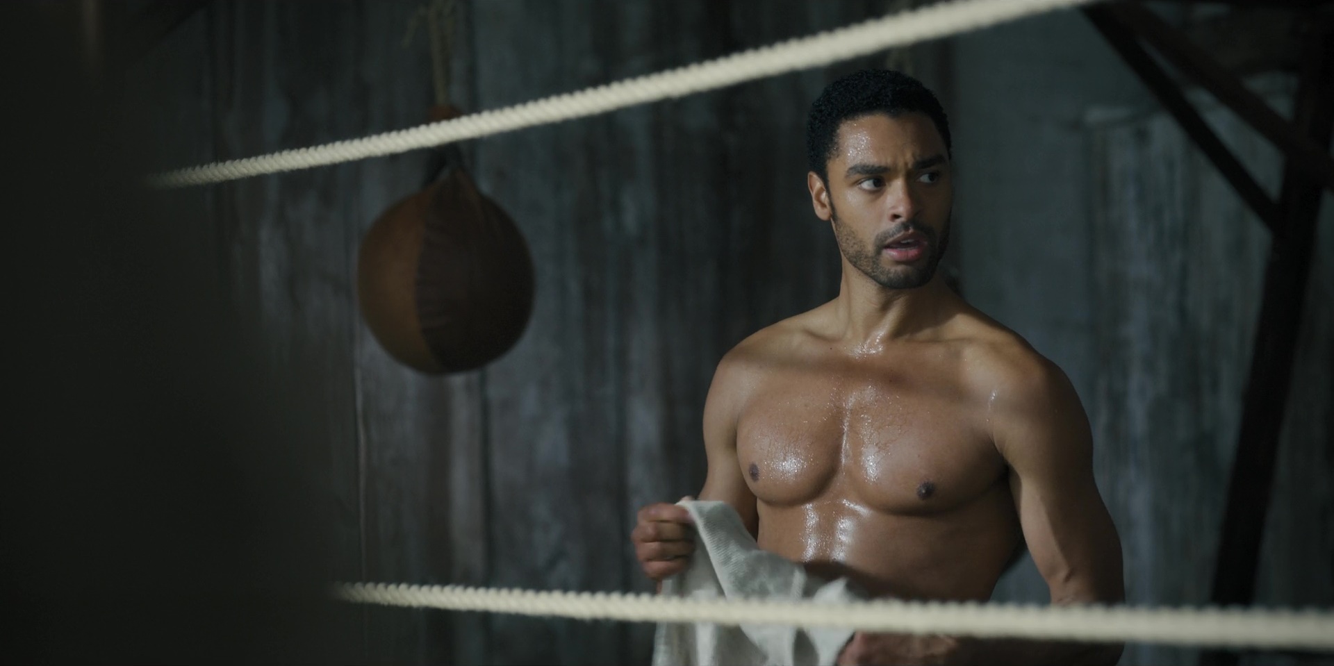 Regé-Jean Page and Martins Imhangbe shirtless in 'Bridgerton' - S...