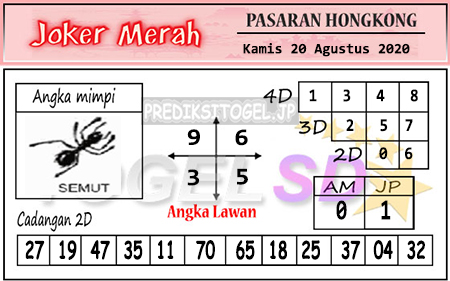 Prediksi Joker Merah HK Kamis 20 Agustus 2020