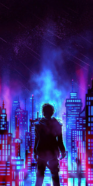 Neon City Guy Wallpaper