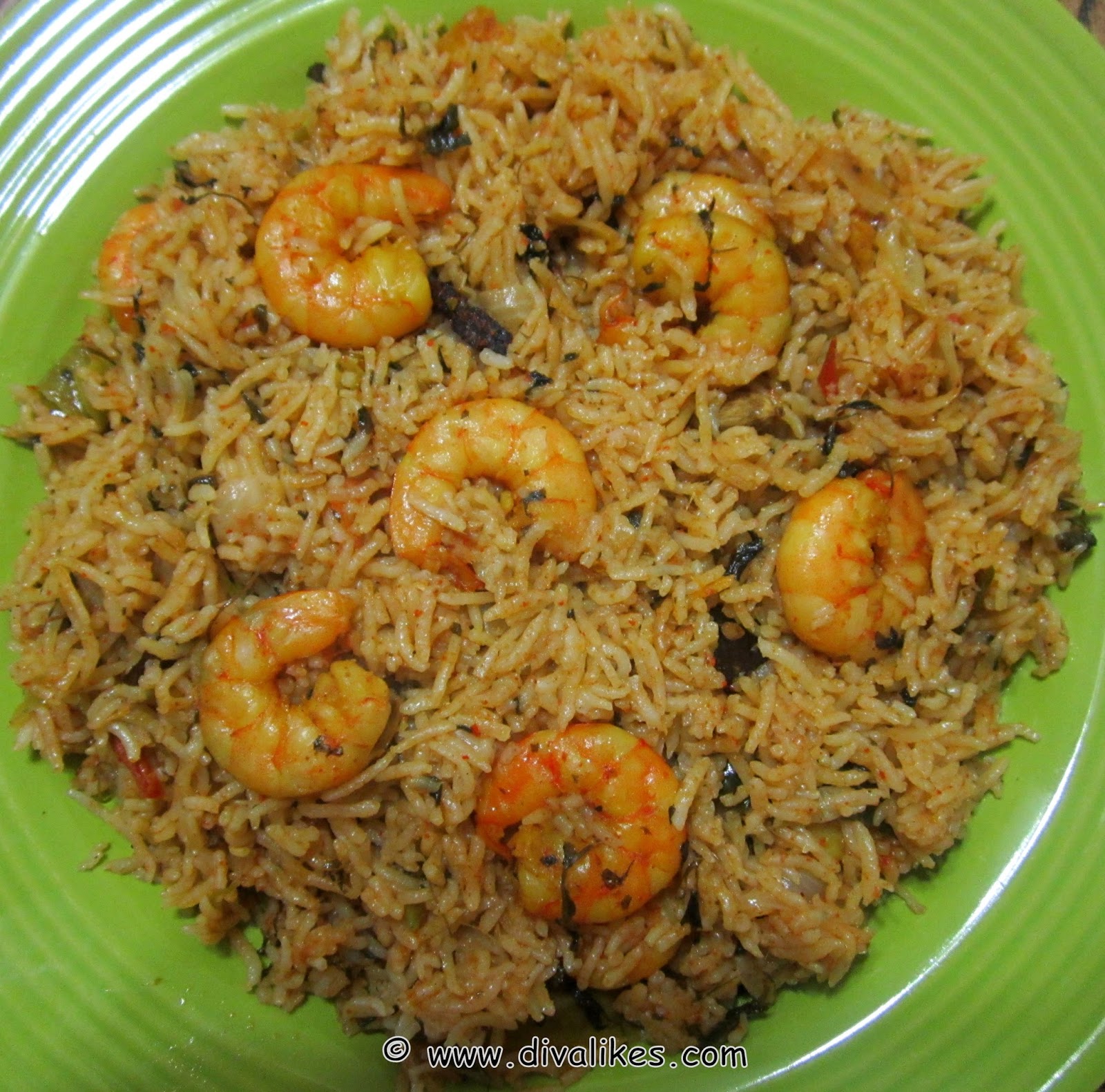 Prawn Biryani / Shrimp Biryani (Pressure Cooker Method) Diva Likes