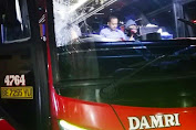  Empat Bus Perum Damri Menjadi Korban Teror Pelemparan Batu di Tol Kalianda