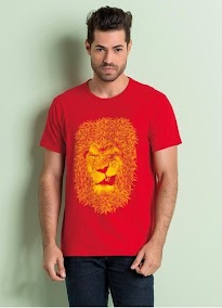 Blusa vermelha - Leão Amarelo