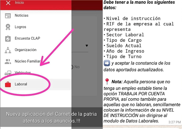 Atención a Todos los Trabajadores y Trabajadoras. Deben Registrarse en www.patria.org.ve en la Aplicacion Laboral y llenar el Formulario + Rif de Organizaciones Atención a Todos los Trabajadores y Trabajadoras. Deben Registrarse en www.patria.org.ve en la Aplicacion Laboral y llenar el Formulario + Rif de Organizaciones